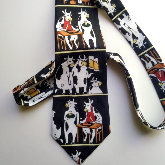 Whimsical Cow Theme Tie by Umo Lorenzo - Picture 3 of 4